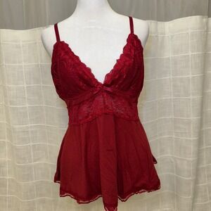 Avidlove Red Lace Trim Babydoll Lingerie Chemise Nightie XL